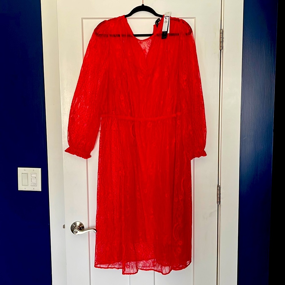 Red lace dress